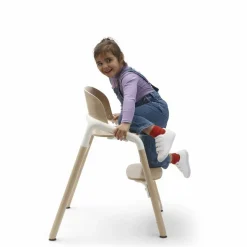 Bugaboo Giraffe Kinderstoel Neutral Wood / White