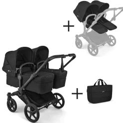 Bugaboo Tweeling Kinderwagen Donkey 6 Compleet Black - Heritage Black