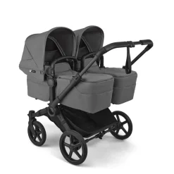 Bugaboo Tweeling Kinderwagen Donkey 6 Compleet Black - Moon Grey