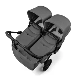 Bugaboo Tweeling Kinderwagen Donkey 6 Compleet Black - Moon Grey