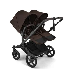 Bugaboo Tweeling Kinderwagen Donkey 6 Compleet Black - Cocoa Brown