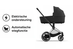 Cybex E-Priam Kinderwagen Compleet Sepia Black - Chrome Black Frame