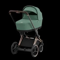 Cybex E-Priam Kinderwagen Compleet Leaf Green - Rosegold Frame