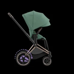 Cybex E-Priam Kinderwagen Compleet Leaf Green - Rosegold Frame