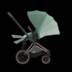 Cybex E-Priam Kinderwagen Compleet Leaf Green - Rosegold Frame