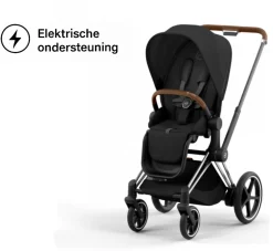Cybex E-Priam Kinderwagen Compleet Sepia Black - Chrome Brown Frame