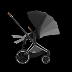 Cybex E-Priam Kinderwagen Compleet Sepia Black - Chrome Brown Frame