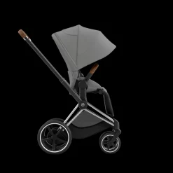 Cybex E-Priam Kinderwagen Compleet Mirage Grey - Chrome Brown Frame