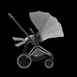 Cybex E-Priam Kinderwagen Compleet Mirage Grey - Chrome Brown Frame