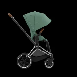 Cybex E-Priam Kinderwagen Compleet Leaf Green - Chrome Brown Frame