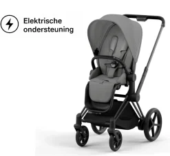 Cybex E-Priam Kinderwagen Compleet Mirage Grey - Matt Black Frame