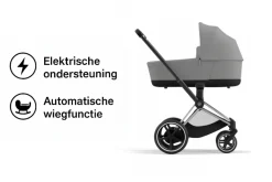 Cybex E-Priam Kinderwagen Compleet Mirage Grey - Chrome Black Frame