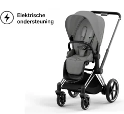 Cybex E-Priam Kinderwagen Compleet Mirage Grey - Chrome Black Frame