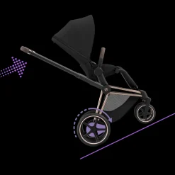 Cybex E-Priam Kinderwagen Compleet Sepia Black - Rosegold Frame