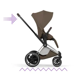 Cybex Kinderwagen e-Priam 5 Compleet Style Chrome Brown Frame