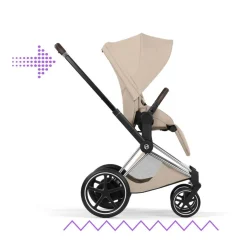 Cybex Kinderwagen e-Priam 5 Compleet Style Chrome Brown Frame