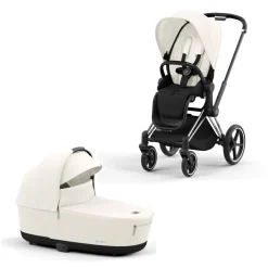 Cybex Priam Kinderwagen Compleet Off White - Chrome Black Frame