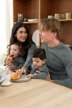 Feetje Pyjama Volwassen Wafel Zeegroen – Family Edition