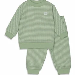 Feetje Pyjama Wafel Groen Melange