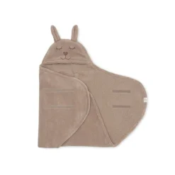 Jollein Wikkeldeken Bunny Cloudy Rib Milky Coffee