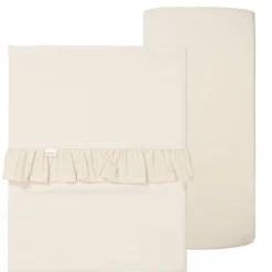 Koeka Wieglaken en Hoeslaken Set Faro Ruffle Warm White