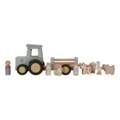 Little Dutch Houten Tractor met Trailer Little Farm FSC