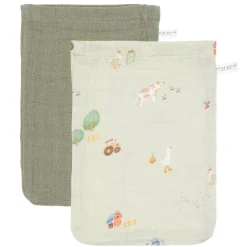Little Dutch Washandjes Hydrofiel Little Farm Olive