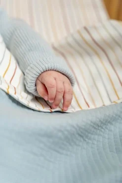 Little Dutch Wiegdeken Pure Teddy Soft Blue