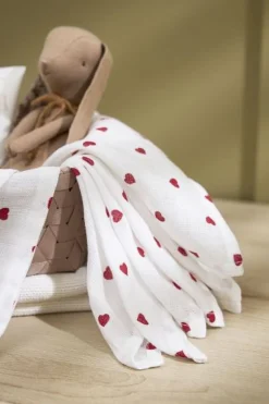 Meyco Swaddles Hydrofiel Sweet Heart Red 2-pack