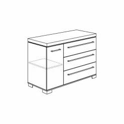 Paidi - Commode Kira XL Krijtwit - Eiken Nebraska