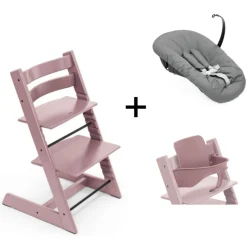 Stokke Tripp Trapp Heather Mauve + Newborn Set Anthracite
