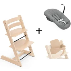 Stokke Tripp Trapp Natural + Newborn Set Anthracite