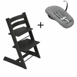 Stokke Tripp Trapp Oak Black + Newborn Set Anthracite