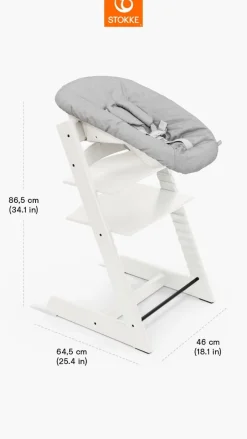 Stokke Tripp Trapp Stoel Bundel met BabySet² White en Newborn Set Grey