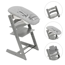 Stokke Tripp Trapp Stoel Bundel met BabySet² Storm Grey en Newborn Set Grey