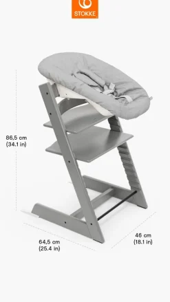 Stokke Tripp Trapp Stoel Bundel met BabySet² Storm Grey en Newborn Set Grey