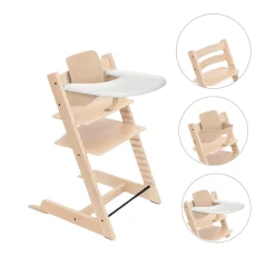 Stokke Tripp Trapp Stoel Bundel met BabySet² en Tray - Natural