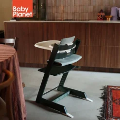 Stokke Tripp Trapp Stoel Marble Green Bundel met BabySet² en Tray - Vanilla White