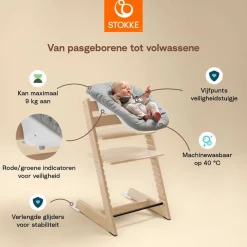 Stokke Tripp Trapp Stoel Bundel met BabySet² Natural en Newborn Set Grey
