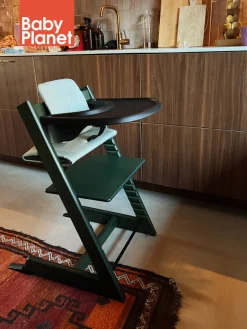 Stokke Tripp Trapp Stoel Marble Green Bundel met BabySet² en Tray - Black
