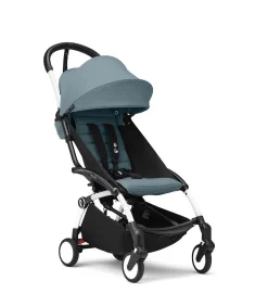 Stokke YOYO³ Kinderwagen Compleet met 0+ Newborn Pack Aqua – White Frame