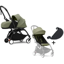 Stokke YOYO³ Kinderwagen Compleet met 0+ Newborn Pack Olive – Black Frame