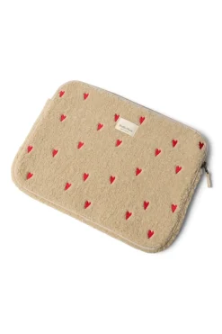 Studio Noos Laptop Sleeve Teddy Hearts Ecru 13 inch