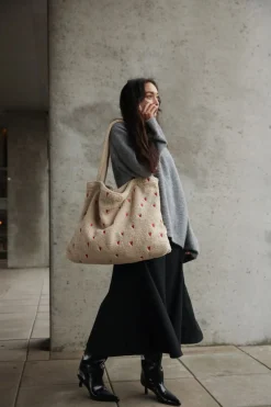 Studio Noos Mom Bag Teddy Hearts Ecru