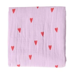 Studio Noos Swaddle Hearts Lilac 120 x 120