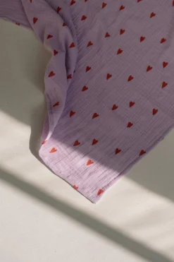 Studio Noos Swaddle Hearts Lilac 120 x 120