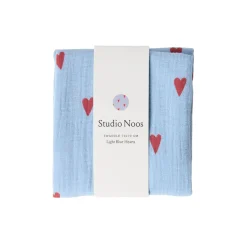 Studio Noos Swaddle Hearts Light Blue 70 x 70